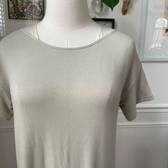 Lafayette 148 New York Taupe Stretchy Shift Dress P S - Picture 2 of 6